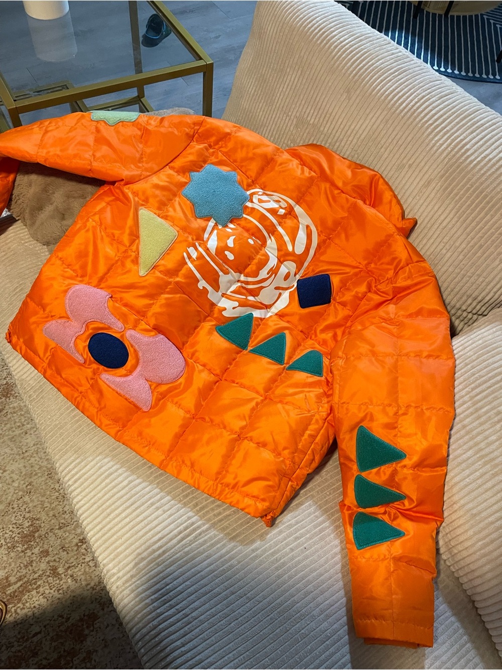 Billionaire Boys Club Orange Patchwork Puffer Jacket